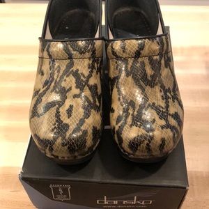 Dansko Snake Skin Clogs size 39